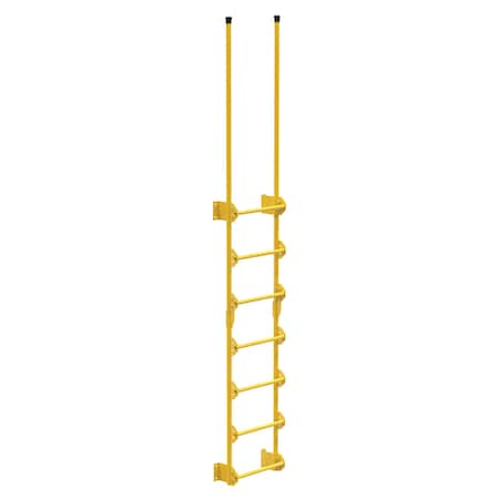 Vestil 125-1/2" Overall H, Dock Ladder, Walk-Through Style, 7 Step, Steel, 7 Steps, 300 lb. Load Capacity DKL-7
